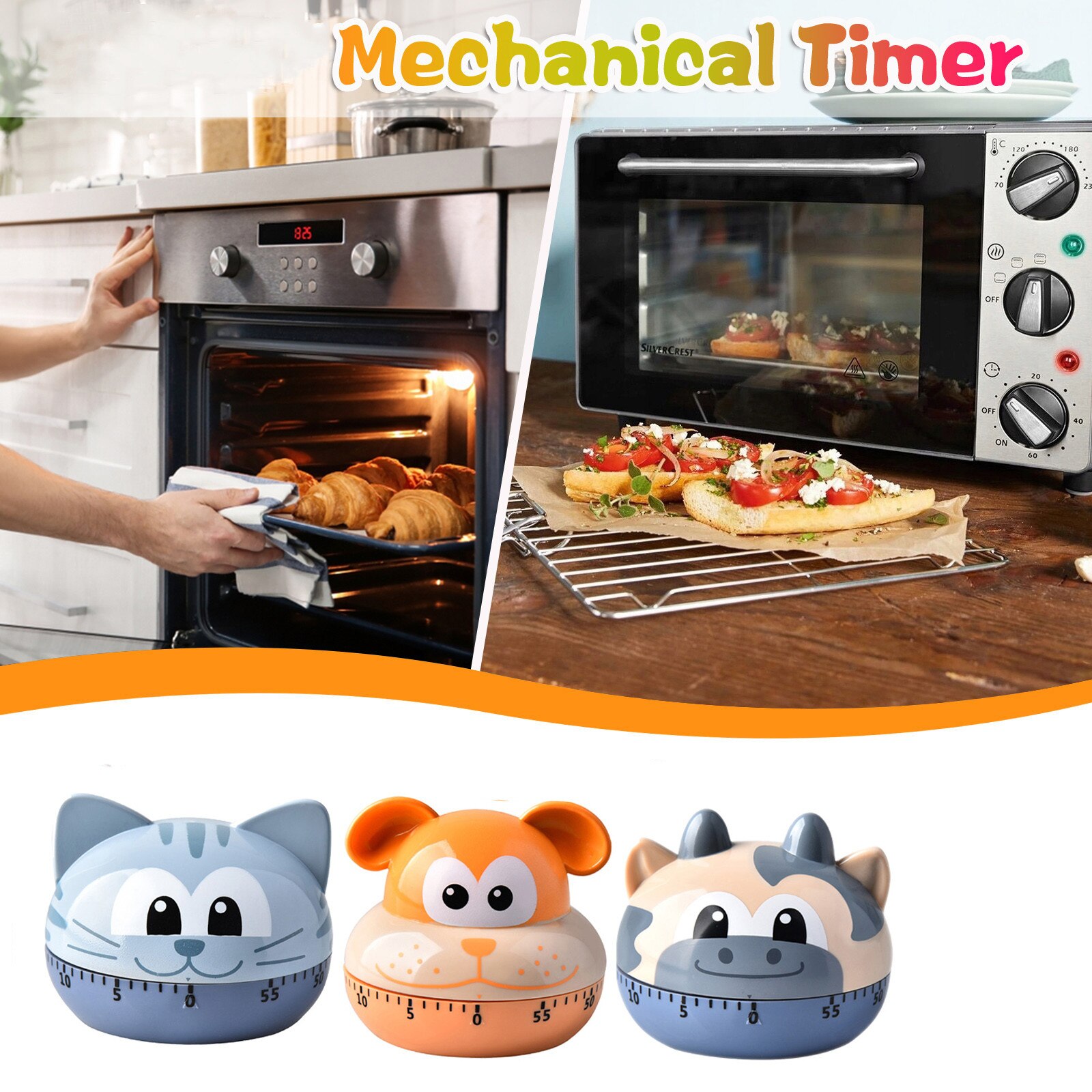 Cuisine minuterie cuisine 60 Minute mignon Animal en plastique cuisson mécanique décoration de la maison Temporizador cuisine compte à rebours horloge