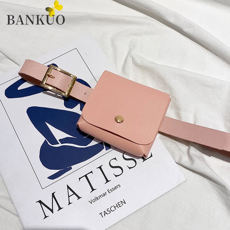 BANKUO-Bolso de piel sintética con estampado de cebra leopardo y ladridos para mujer, riñonera con solapa para lápiz labial, Z313