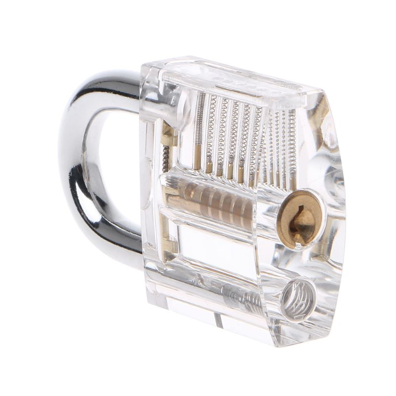 80mm/3.15" Transparent Cutaway Locks Inside View Practice Padlock Visible View Lock Training Skill Locks Keyed Tool