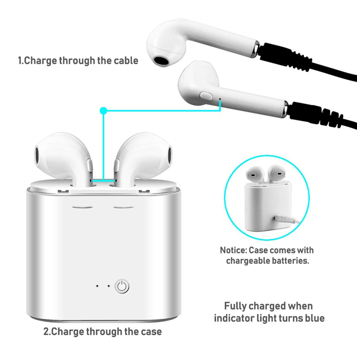 I7s Tws Bluetooth 5.0 Oortelefoon Met Opladen Doos Draadloze Hoofdtelefoon Stereo Sport Waterdichte Oordopjes Headsets Met Microfoon