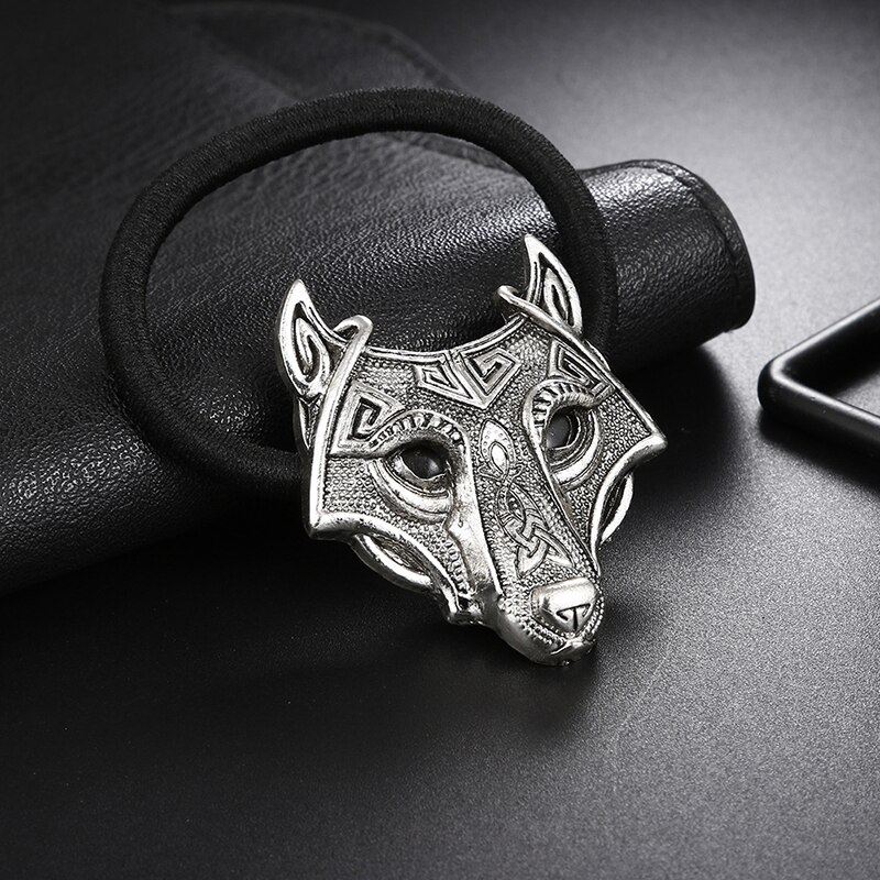 Mode Hoofd Sieraden Noord Vikings Wolf Haarbanden Wolf Hoofd Elastische Haar Elastiekjes Haar Touw Vrouwen