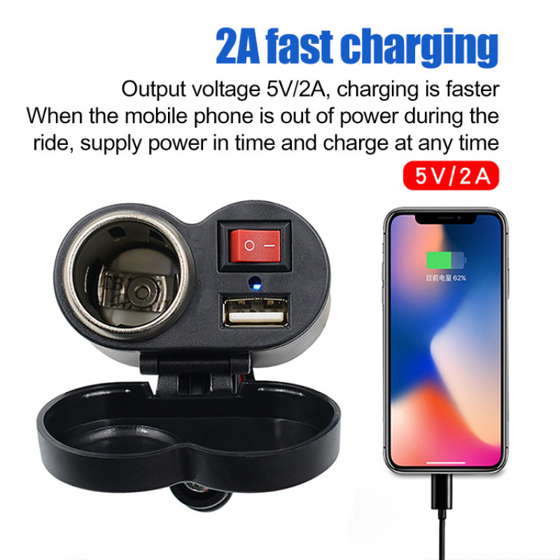 Motorfiets Mobiele Telefoon Oplader, Multifunctionele Snelladen Motorfiets Accessoires