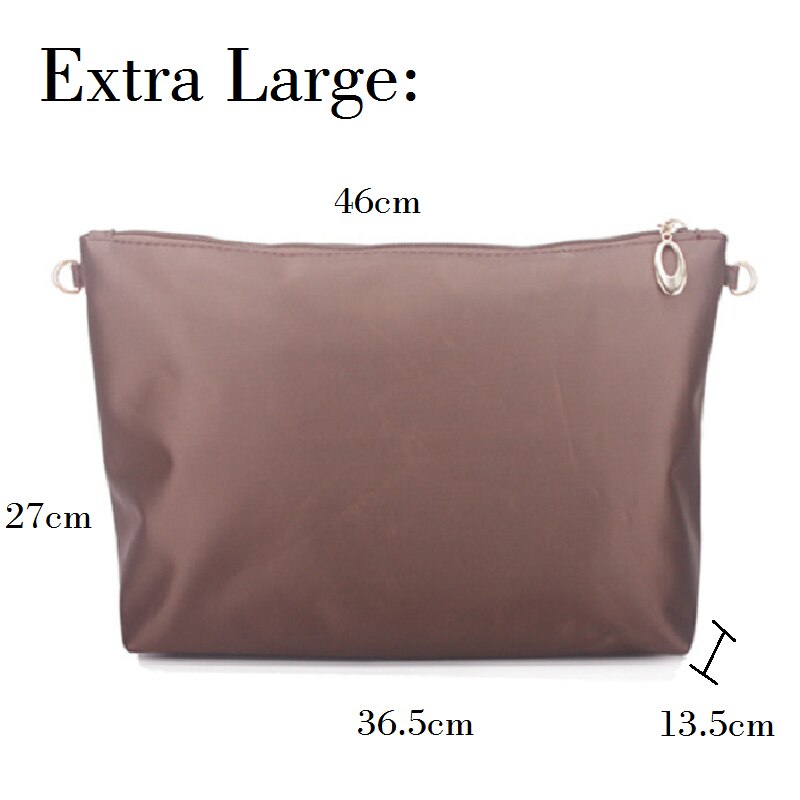 Nylon Tasche Einfügen Organizer Mit Zipper Taschen Weiches Licht Perfekte Geldbörse Veranstalter zu Halten Alles Ordentlich bolsa de maquiagem: Coffee Extra Large