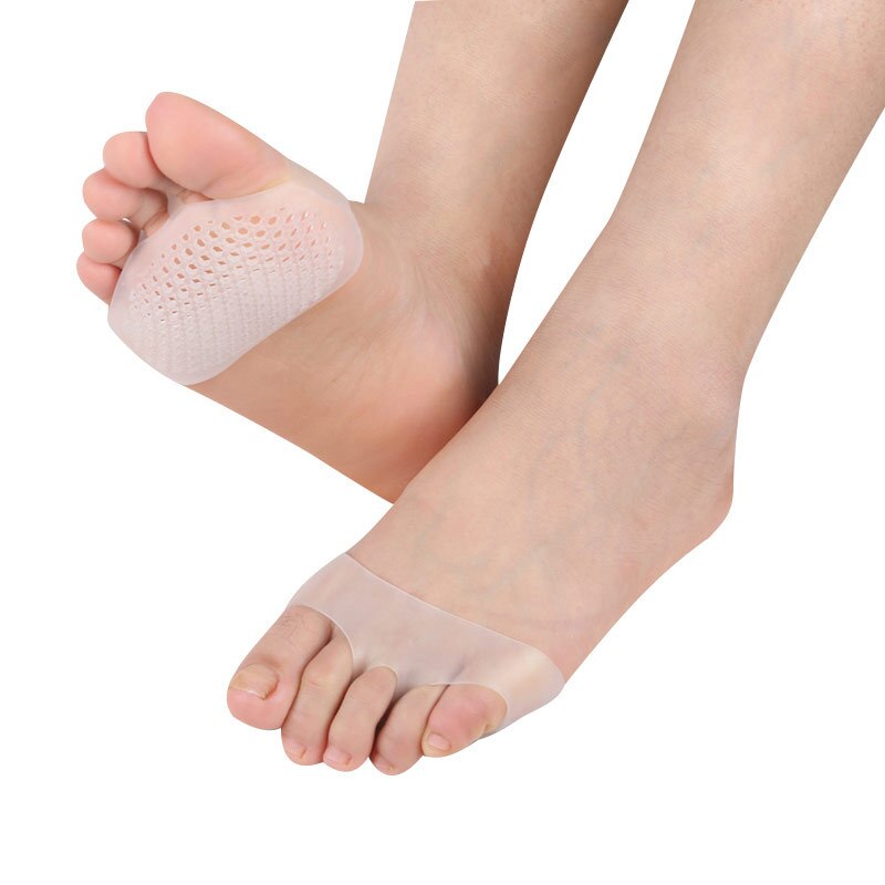 1Pair Silicone Toe Separator Pain Relief Cushion Soft Gel Forefoot Pads Invisible Shoes Slip Resistant Insole Foot Care Pedicure