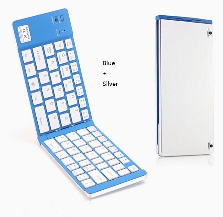 Dünne Metall drahtlose Bluetooth Bluetooth Tastatur handys Tablette tastaturen zubehör für iphone ipad xiaomi samsung huawei: Blau