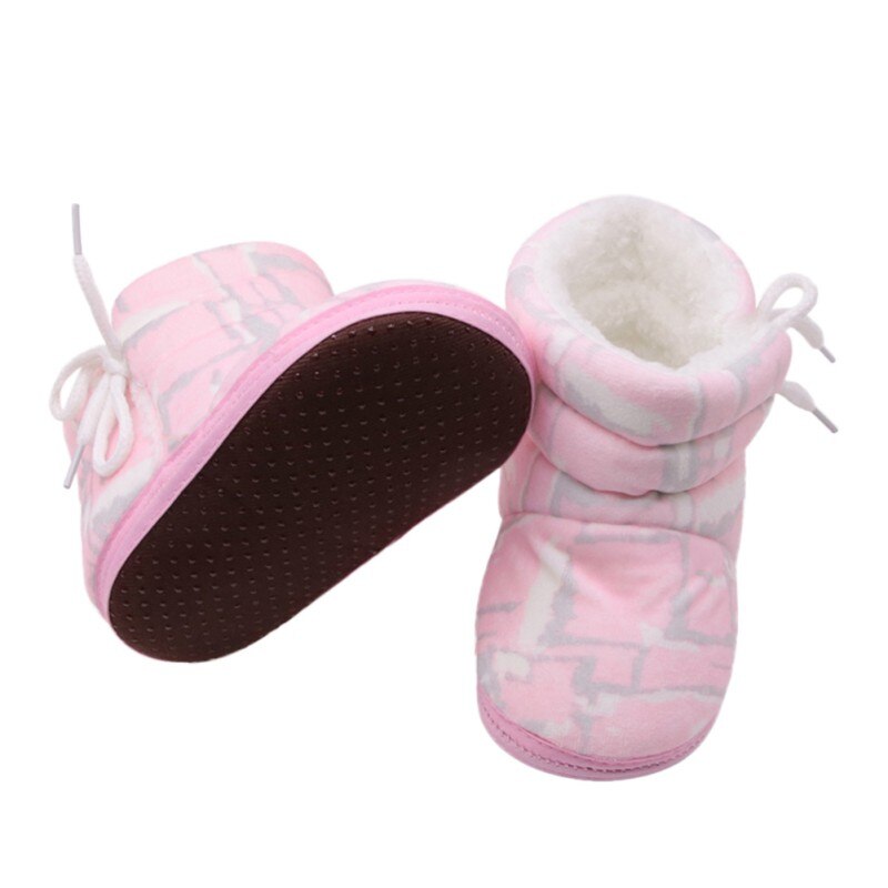 Inverno primavera Scarpe per Bambini Irregolare di Stampa Del Cotone Stivali Lato Del Merletto Del bambino Del bambino Scarpe