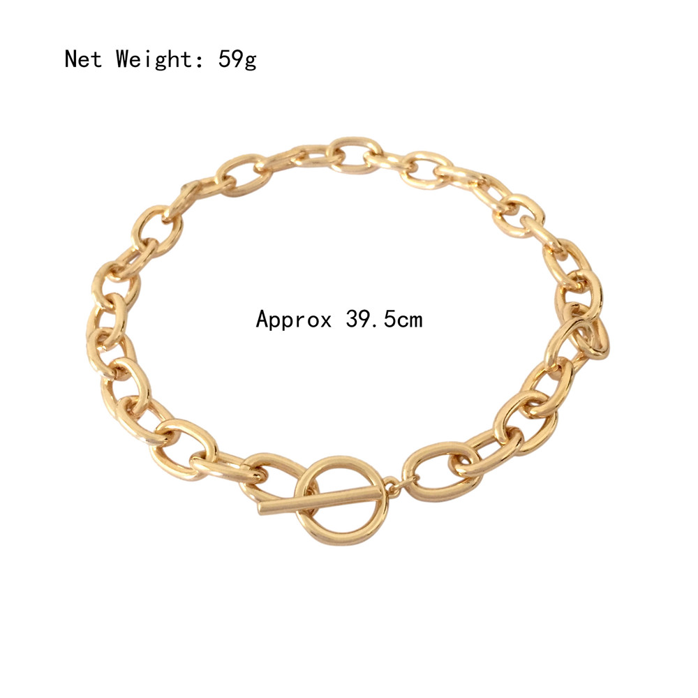 Kausalen Gold Farbe Überzug T bar O bar Keine Erweiterung Kette Choker Halskette Für Frauen Mädchen