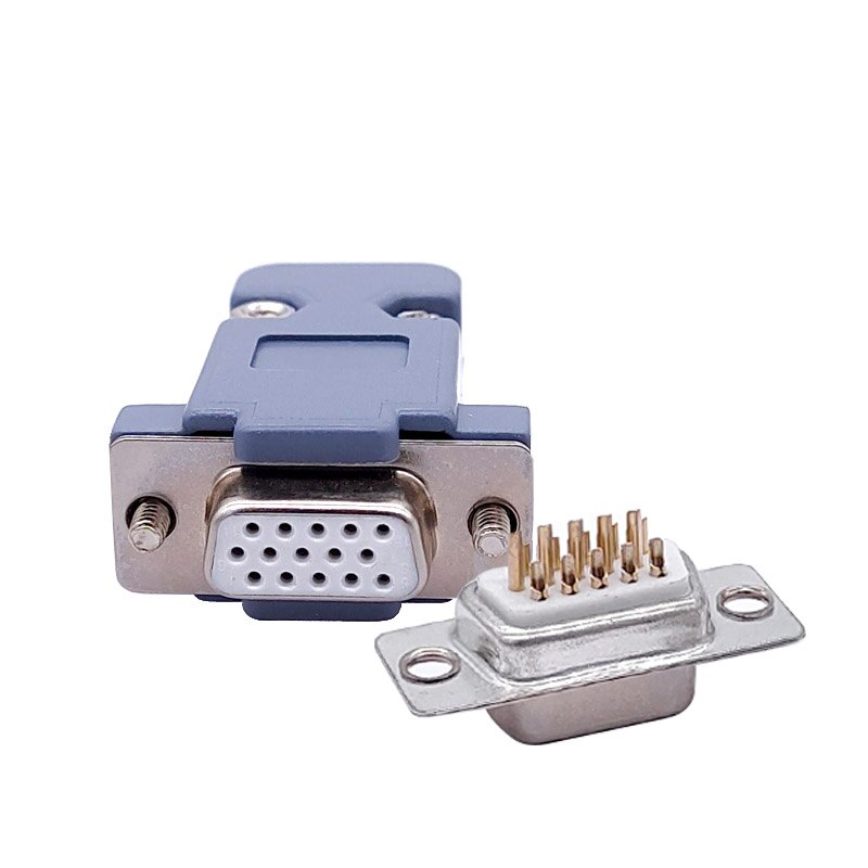 Db15 d type vga stik datastik 2/3 række 15 pin port stik adapter hun han  dp15: Kvindelig golden 3p