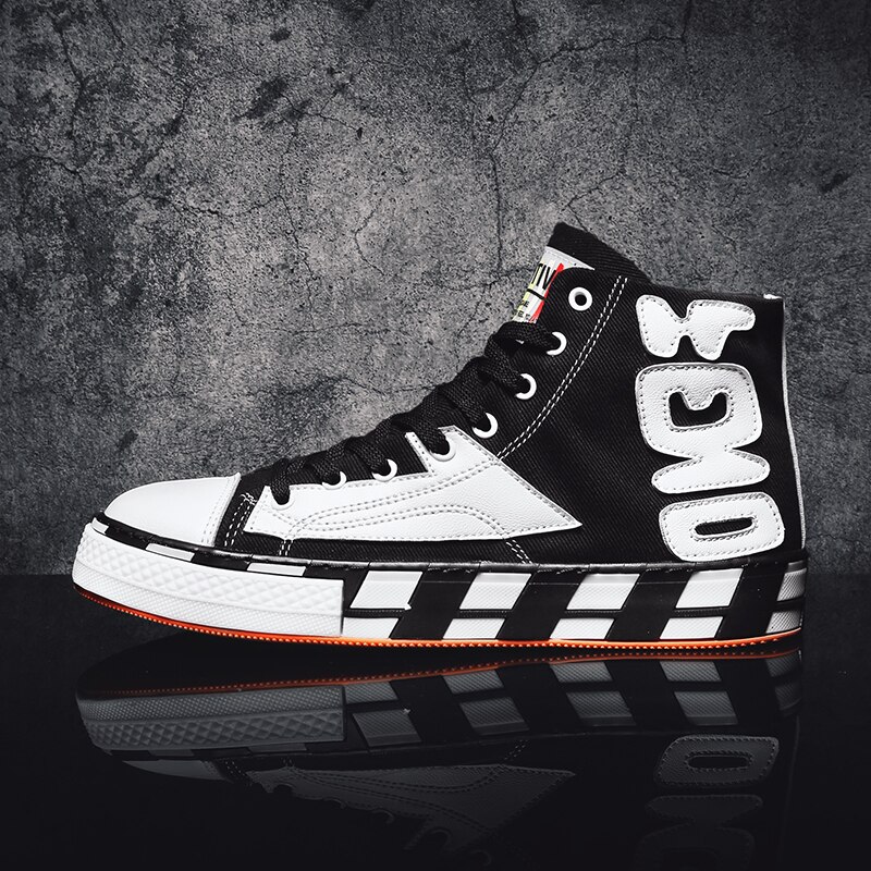Luozheke herenschoenen lente en herfst heren high-top gevulkaniseerde schoenen student casual schoenen skate canvas schoenen sneakers
