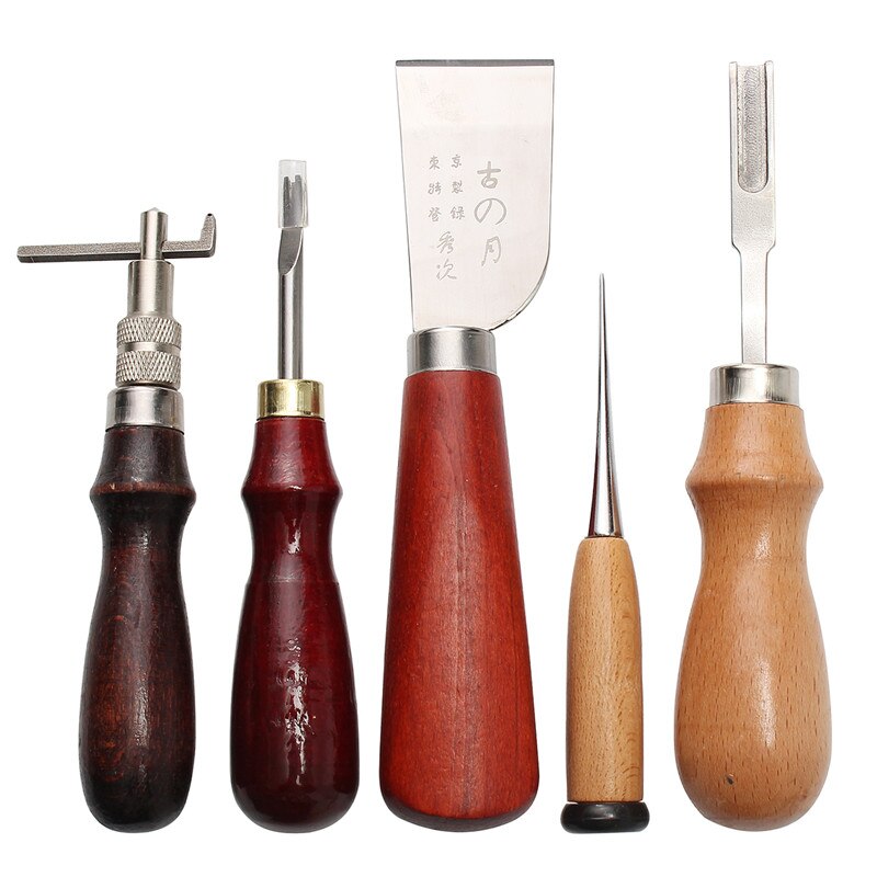 37pcs KiWarm Leather Craft Tools Kit Hand Sewing Stitching Punch Carving Work Saddle Leathercraft Accessories DIY
