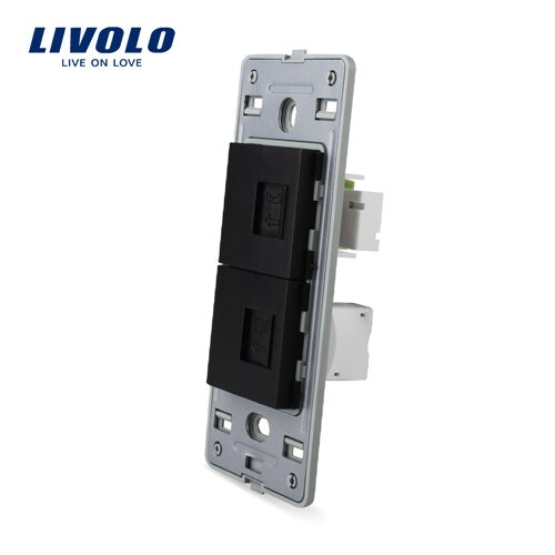 Livolo US standaard Basis van Telefoon en Computer Socket/Stopcontact, Stopcontact Accessoire, VL-C5-1TC-11/12: Black