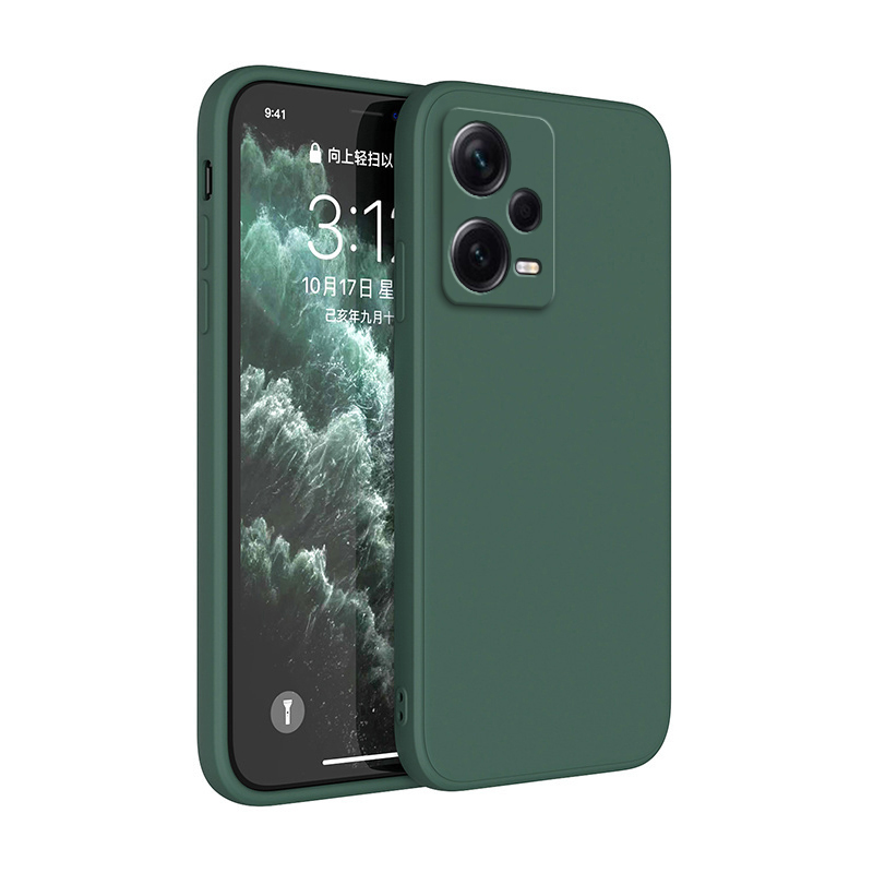Funda cuadrada de silicona mate para Xiaomi Redmi Note 12 5G Note 12 Pro + Fundas suaves Redmi Note12 Pro Plus 5G Fundas básicas mate: Lona / Gris oscuro