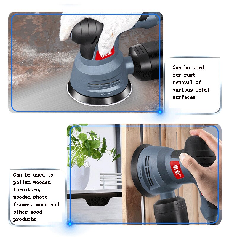 Grinding Machine Woodworking Wall Furniture Polishing Machine Six Speed Portable Electric Sander JD2517C
