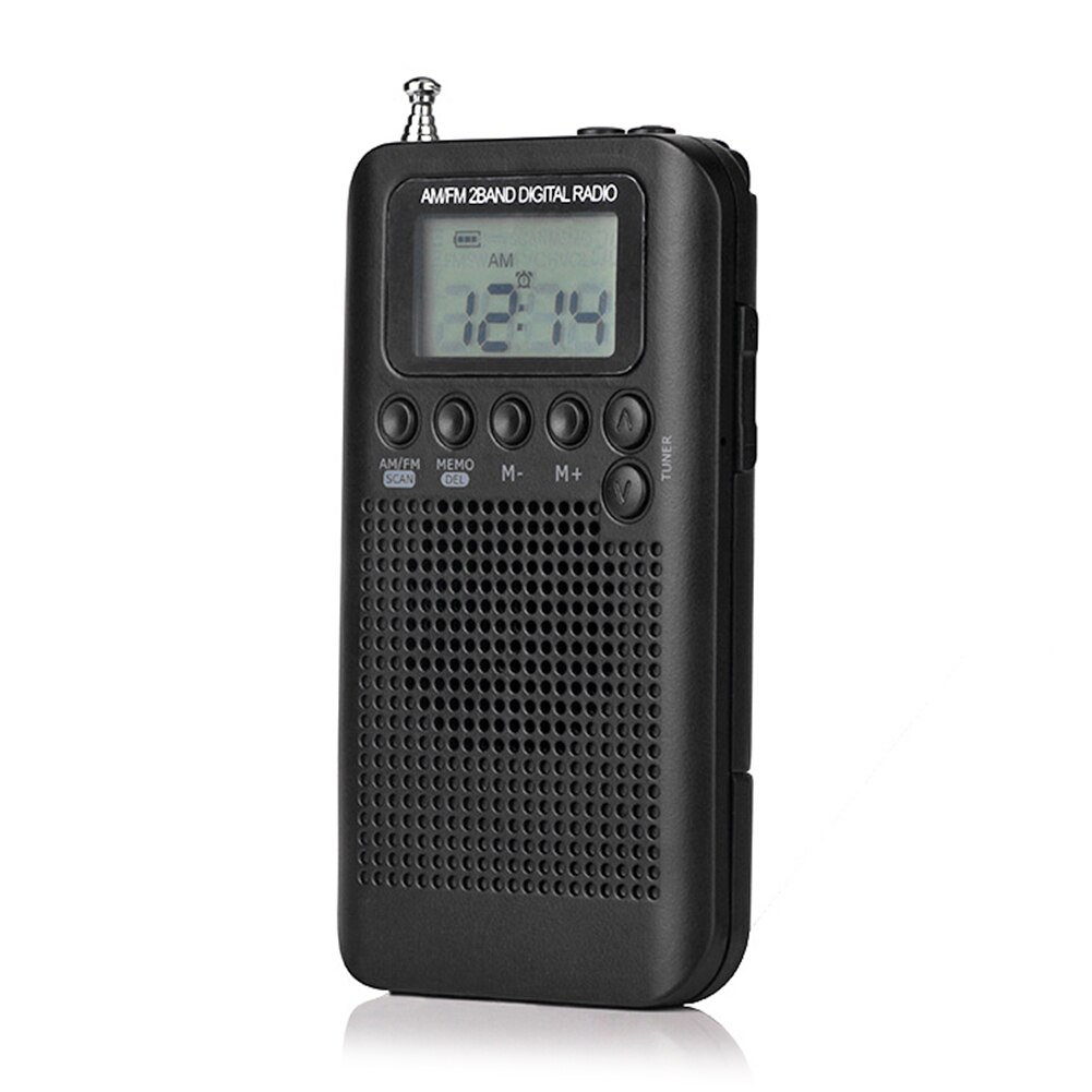 Radio de bolsillo con pantalla Digital, Radio AM, FM, HRD-104, portátil, con controlador de 40mm, altavoz, elementos de música portátiles ligeros