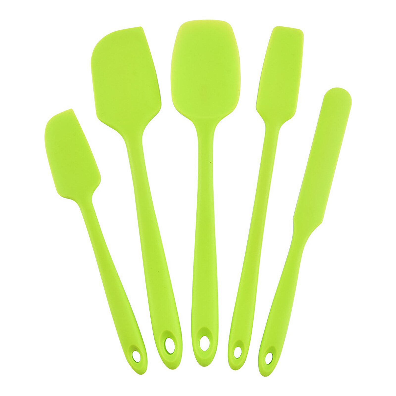 5set Easy Clean Cooking Utensil Home Kitchen Silicone Spatula Set Dishwasher Safe Cookware Restaurant Portable Anti Slip Spoon