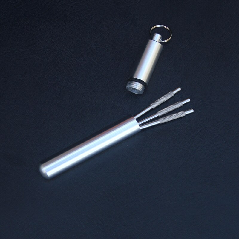 Outdoor Draagbare Titanium Tandenstoker Set Met Case Roest-Weerstand Tooth Pick Holder Gereedschap