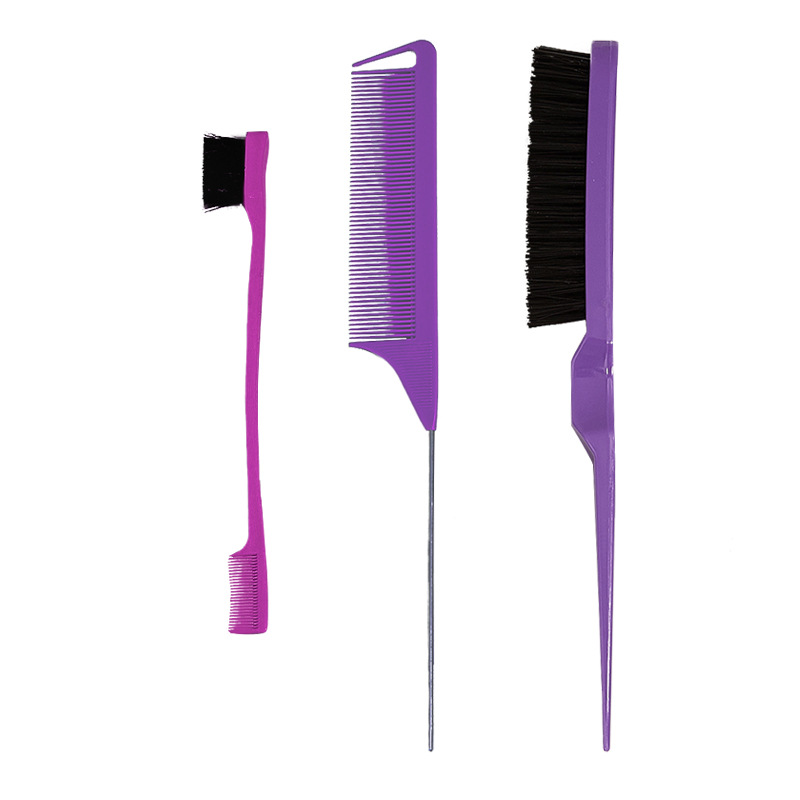Peine de cola de Metal, cepillo resistente al calor, peines de peluquería para estilismo, extensión de cabello, peluca: Verde