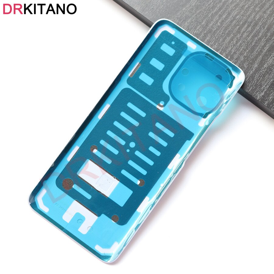 Voor Xiaomi Mi 11 Terug Batterij Glass Cover Achterdeur Behuizing Case Voor Xiaomi Mi 11 Batterij Cover met Plakband