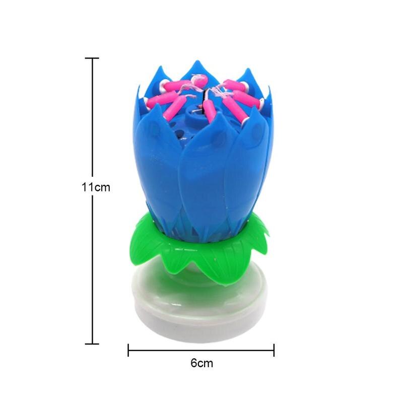 Music Birthday Candle Double Rotating Rotating Electronic Birthday Flat Party Bottom Candle Candle Lotus