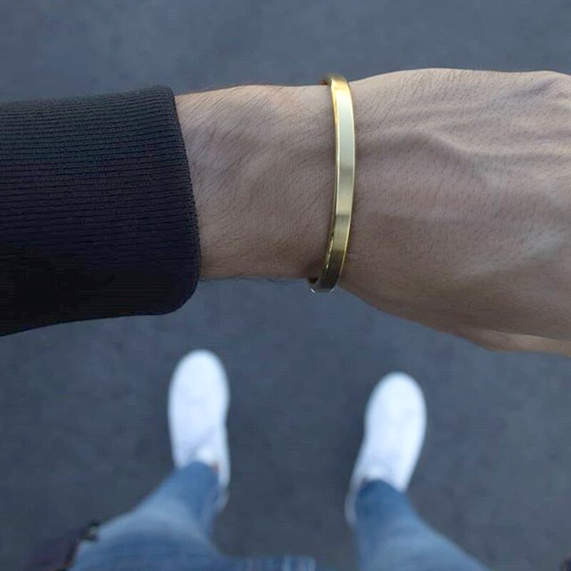 Rustfritt stål armbånd mansjett armbånd armbånd menn armbånd måke armbånd geometriske enkle design smykker