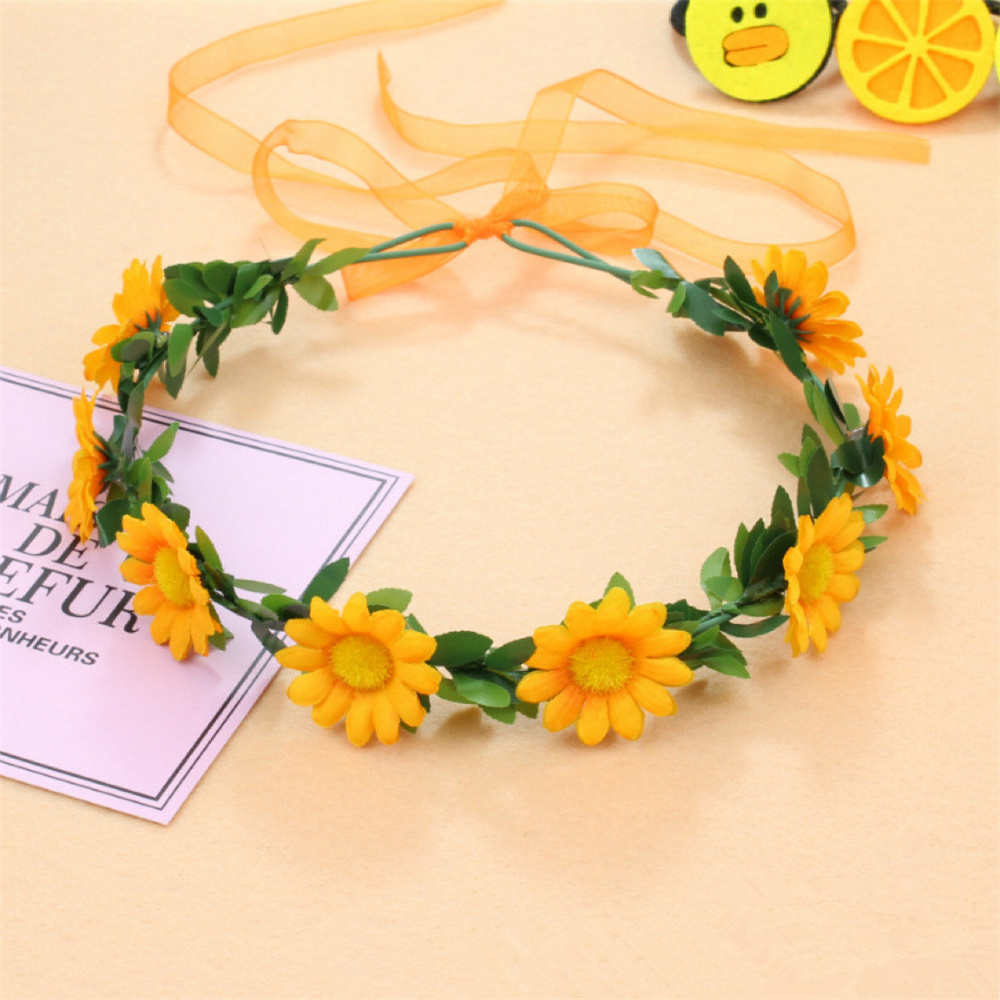 Daisy Wreath Fall-inspired Floral Crown Sunflower Crown Boho Headband For Outdoor Events Bride Accessories Flower Headdress: Lavender