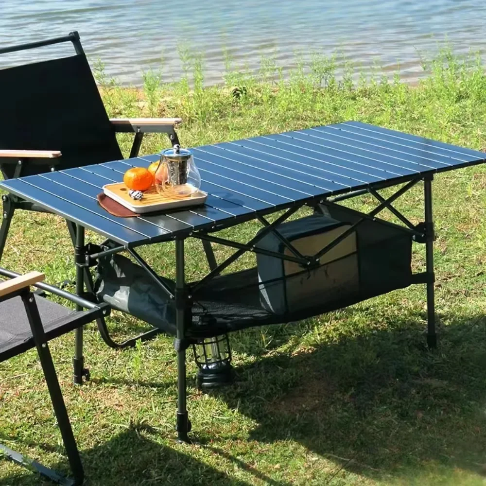 Utomhus fällbord lätt att installera campingbord aluminiumlegering lätta picknickbord bärbara förvaringsbord äggrullar långa skrivbord