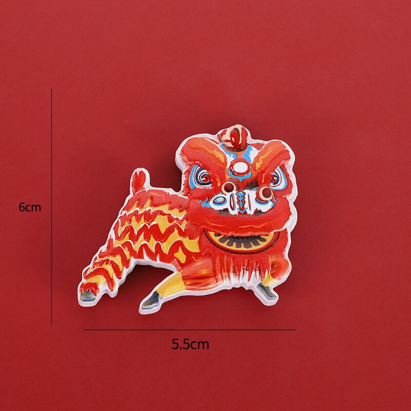 Chinese Style Cute Fridge Magnet Decor The Bride and Groom Magnet Wedding Decoration Chinese Dragon Dances Lion Year: 4
