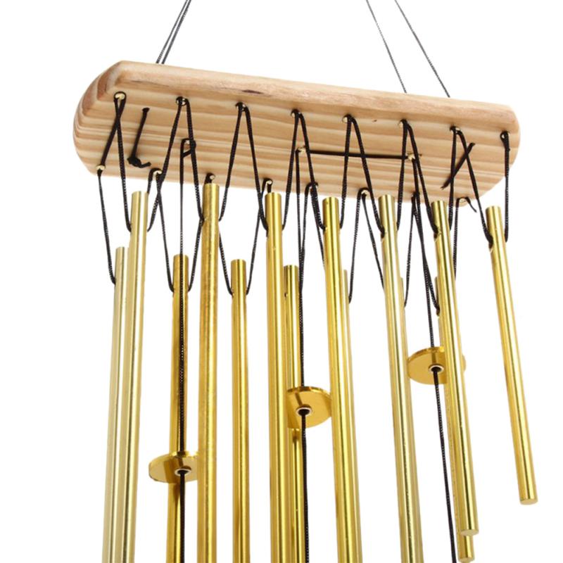 Portable Relaxing Wood Copper Tubes Wind Chimes Bells Bring Silvery Sound To The Garden Home Decor carillon de jardin: B
