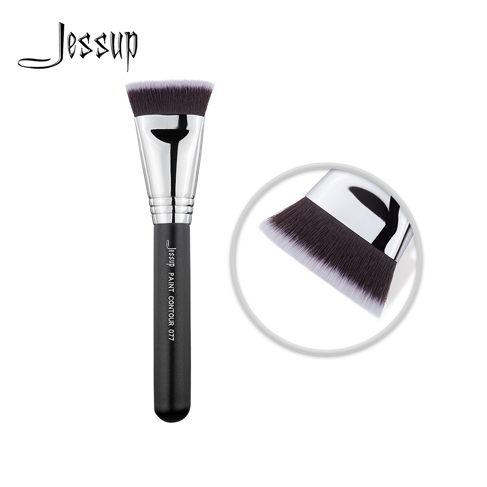 Jessup Zwart/Zilver Bronzer Borstel Make-Up Voor Gezicht Beauty Tools Verf Contour 077
