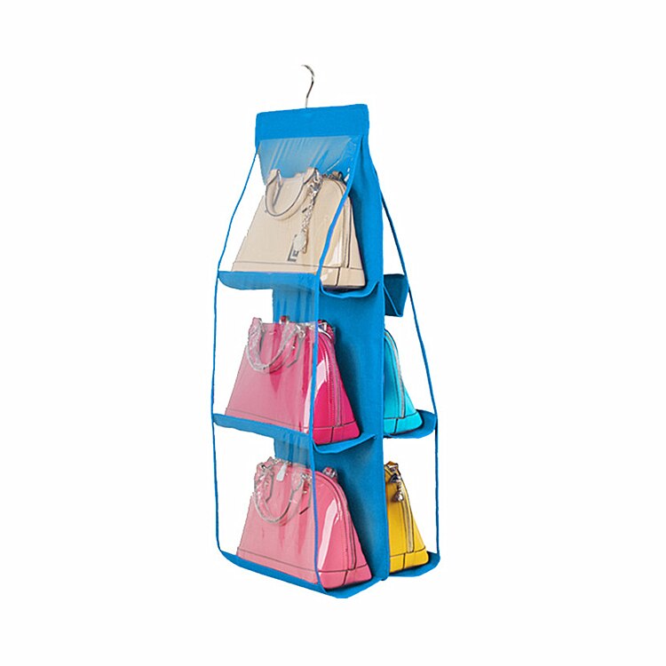 6 Pocket Handtas Opslag Opknoping Zakken Duurzaam Deur Mode Backbag Opbergtas Hoge Home Benodigdheden Kast Rek Hangers: Goddess Blue