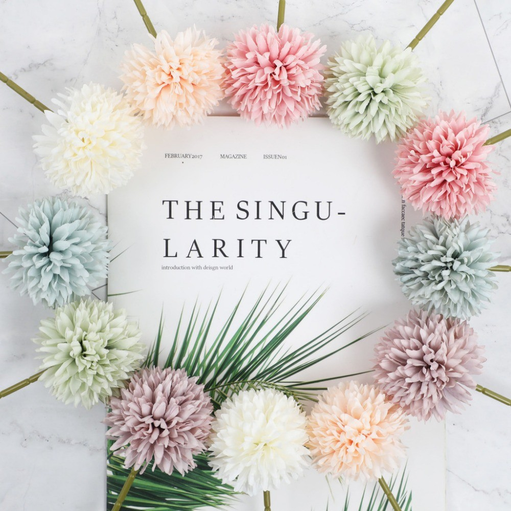 Kunstbloemen Boeket Chrysant voor Bruiloft Thuis Kerst Bruid Boeket Craft Props Tafel Feesttafel Home Decoraties