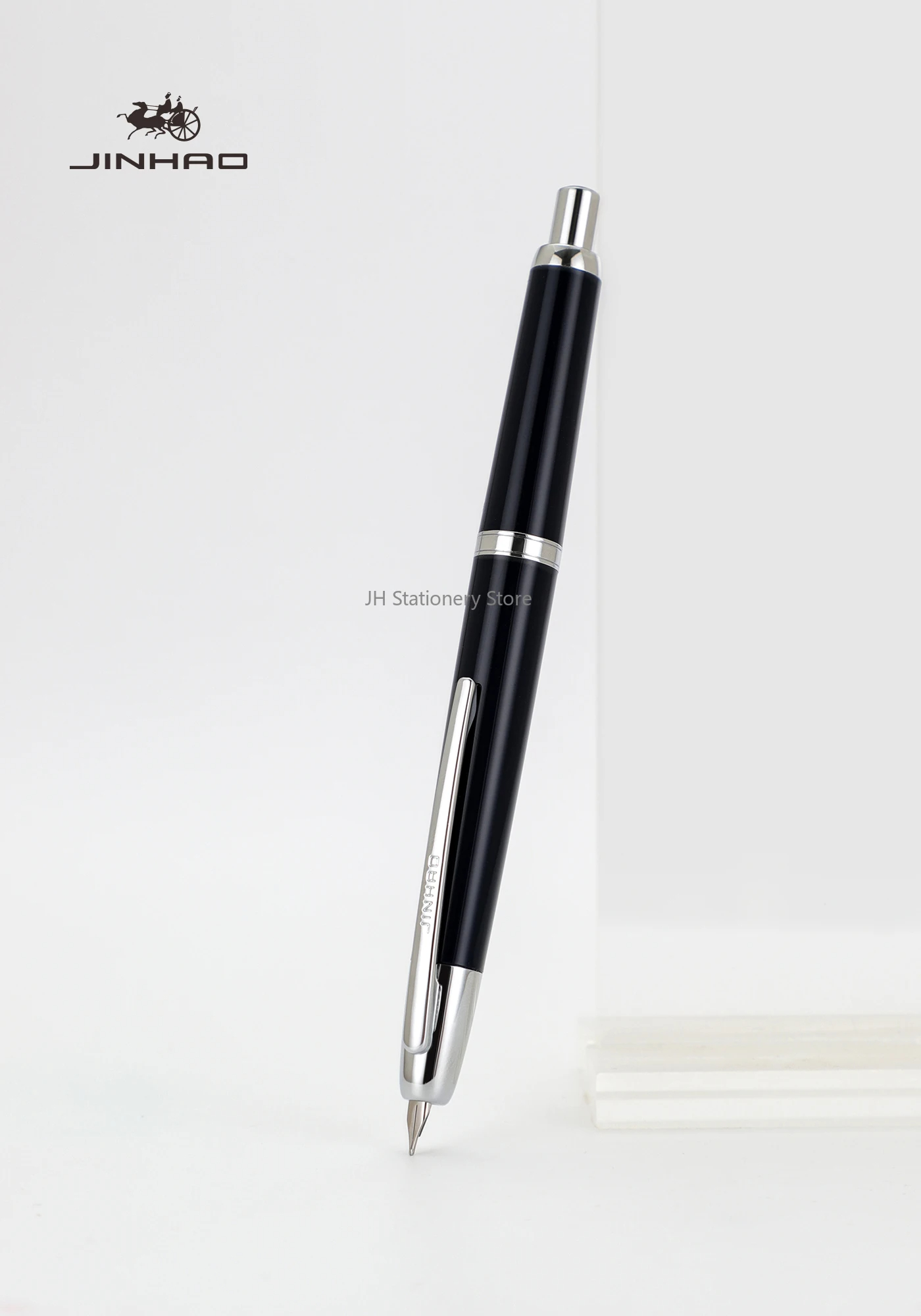 JINHAO 20 pluma estilográfica pluma de tinta de lujo F EF Nib escritura caligrafía bolígrafos útiles escolares papelería PK MAJOHN A1 10: Negro / efectivo