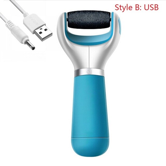 Smerigliatrice per piedi lima per tallone rettifica esfoliante Pedicure macchina piedi ricarica USB callo elettrico rimozione pedicure strumento per la cura dei piedi: USB blu