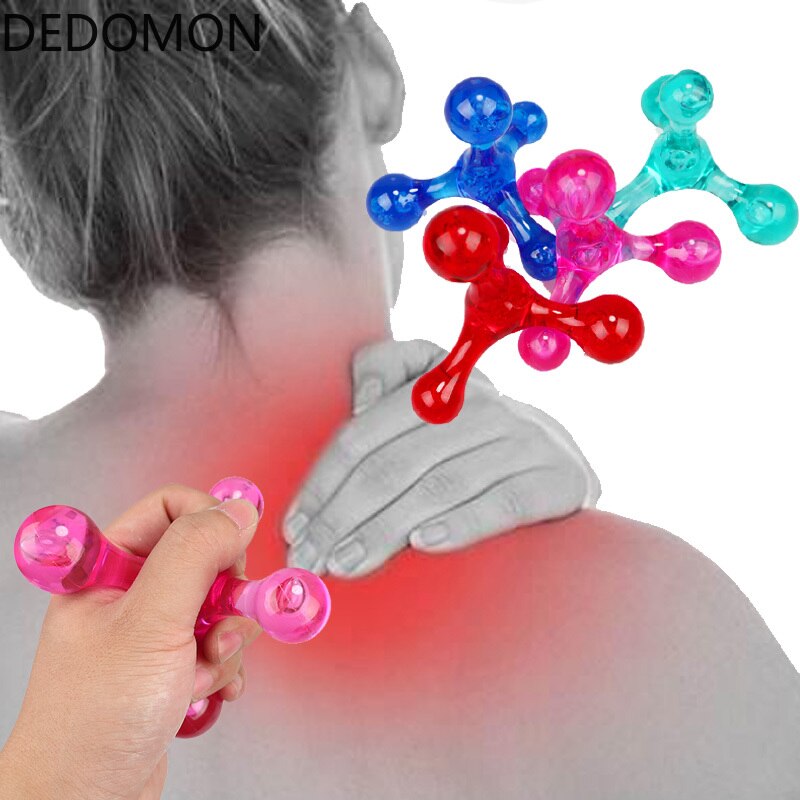 Mini masajeador corporal Manual, cuatro bolas de equilibrio, masajeador portátil de viaje, punto de gatillo, relajación del brazo y la espalda, elimina los edemas, salud