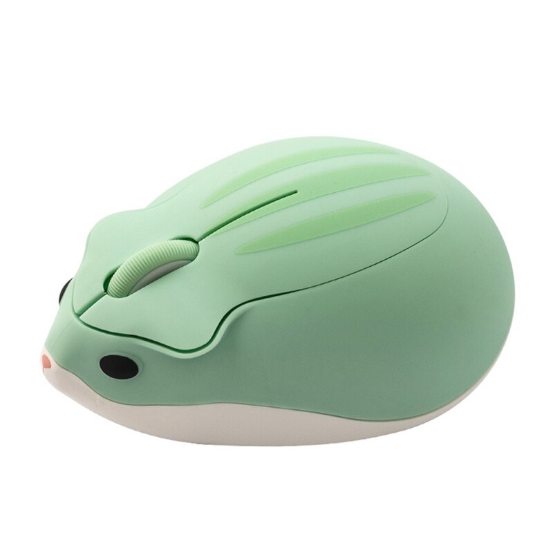 2.4G Wireless Optical Mouse Cute Hamster Cartoon Computer Mice Ergonomic Mini 3D: Green