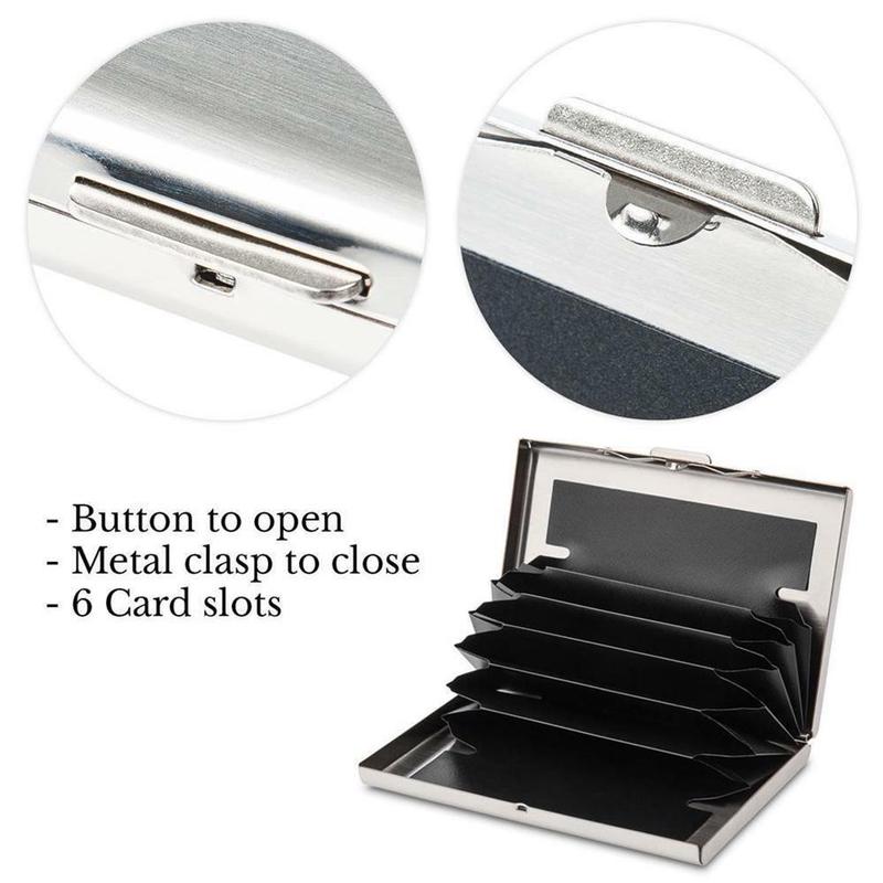 1 Pc Stainless Steel Credit Card Holder Slim Anti-scan Rfid Protect Travel Id Cardholder Business Card Pack Metal Sleeve