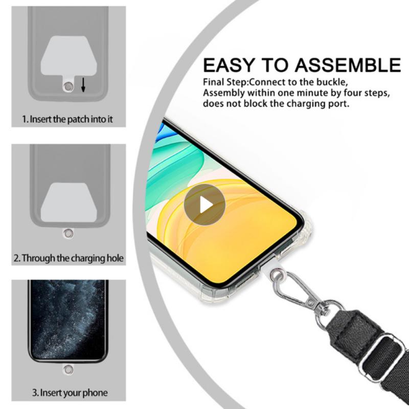 Universele Afneembare Mobiele Telefoon Lanyard Bandjes Verstelbare Neck Cord Touw Veiligheid Tether Comfortabele Nylon Band Voor Smartphone