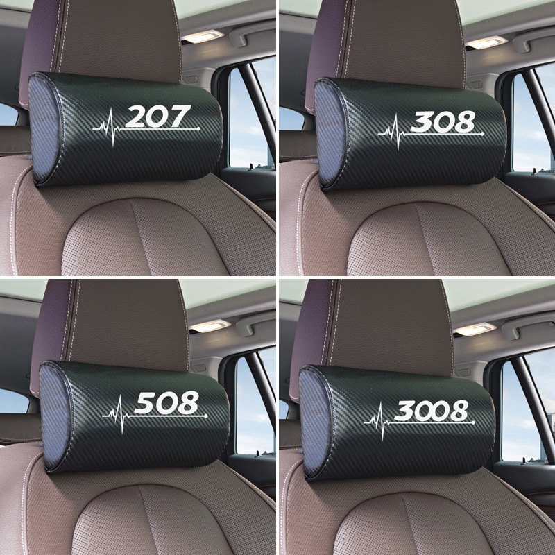 Coche cuello almohada ambos lado de la pu de cuero reposacabezas para Peugeot 206, 207, 208, 306, 307, 308, 407, 408 508 3008 accesorios de coche