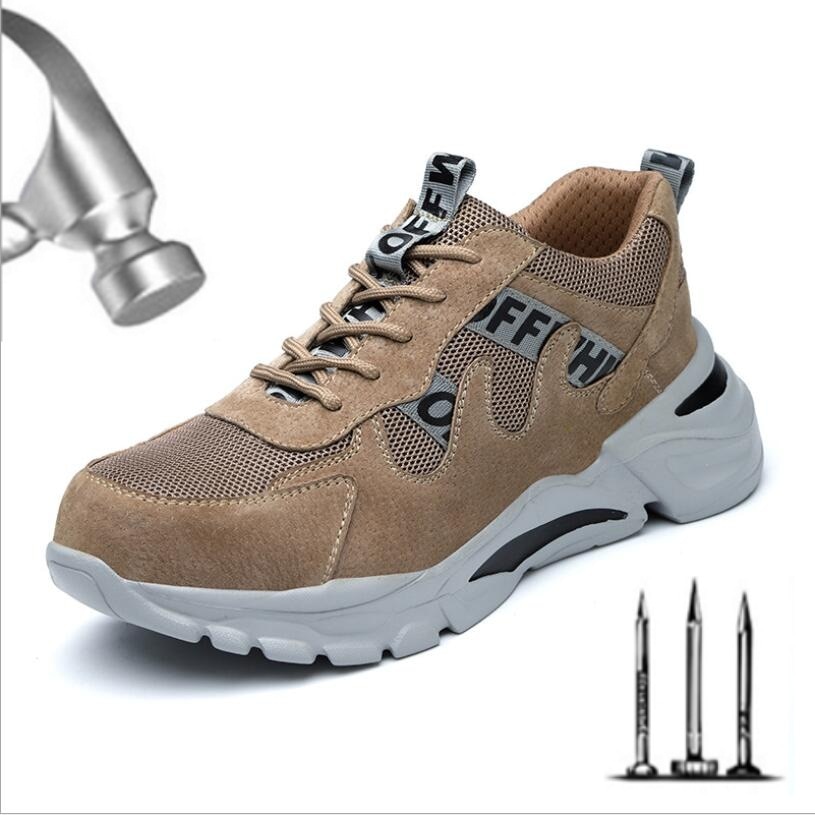 Men Puncture Safety Shoes Workplace Anti-smashing