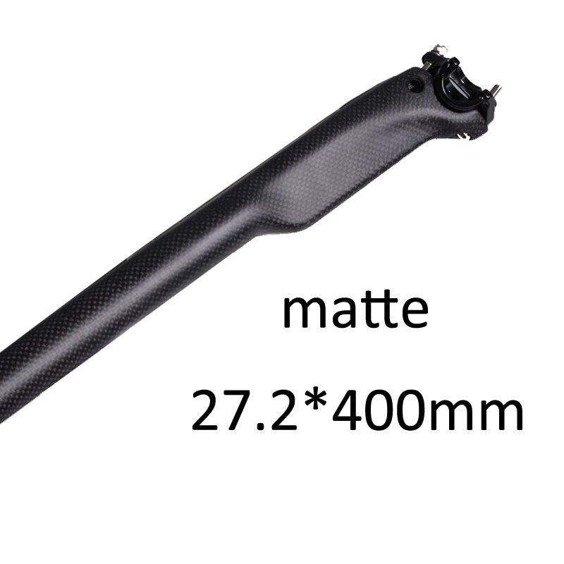 ZNIINO keine Logo 20mm Kohlenstoff versetzt Sattelstütze 27,2/30,8/31,6*350/400mm schwarz Kohlenstoff Fahrrad Radfahren Teile MTB/Straße sattelstütze 3K matt: 27.2x400mm matt