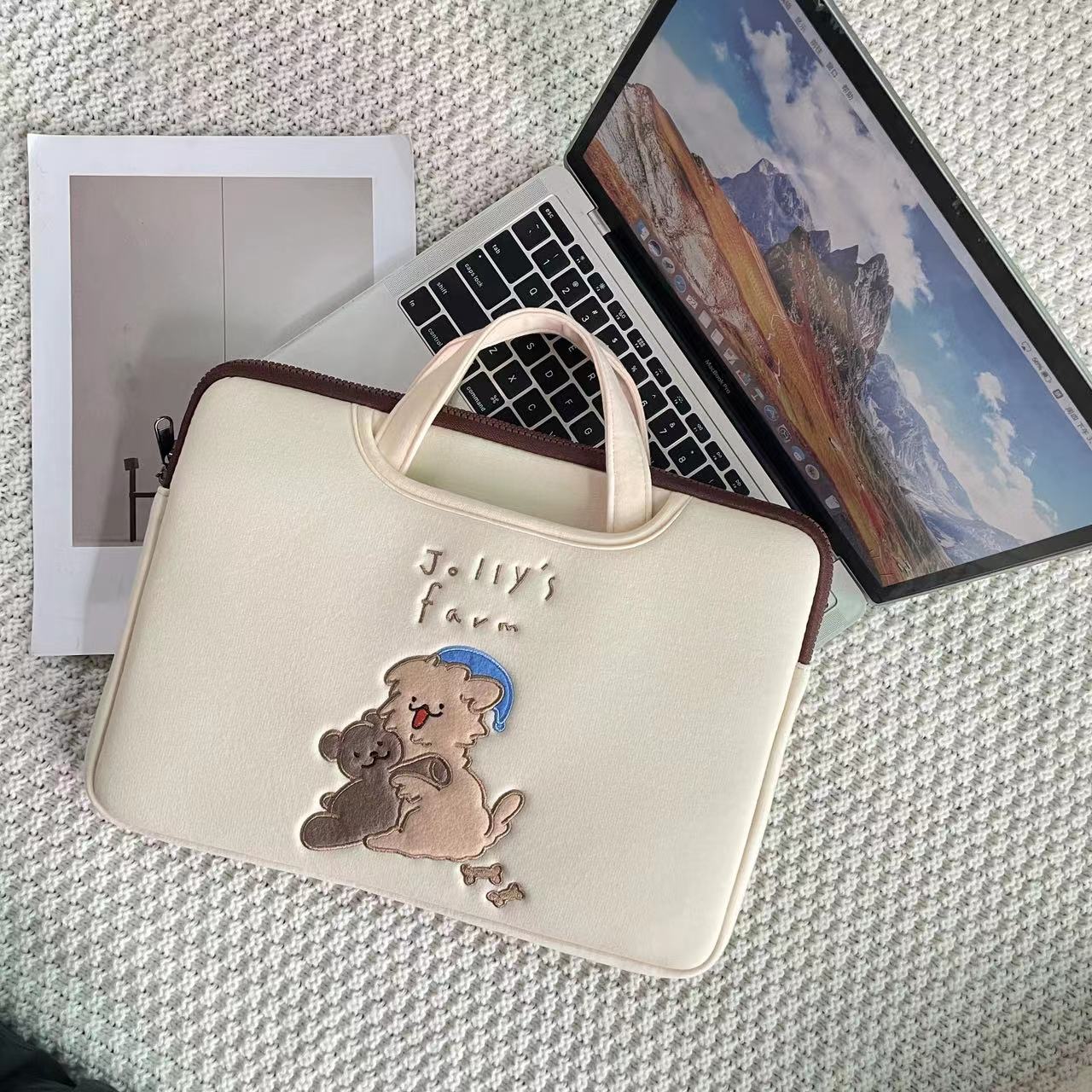 Śliczna torba na laptopa etui na HP ASUS DELL MacBook 13.3 13.6 14 15 15.6 16-calowy futerał ochronny pokrowiec do przenoszenia notebooka