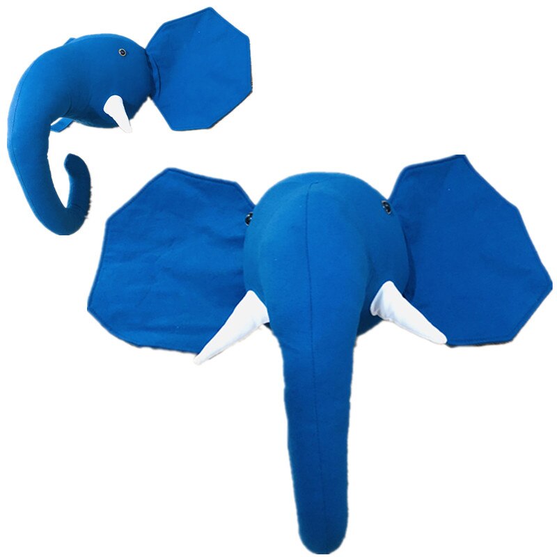 Nordisk stil djurhuvud barnrum dagis dekorativa ornament väggdekoration / väggdekor: Blå elefant