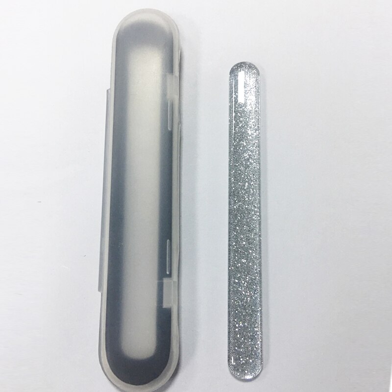 9/12 cm farverige slibende nanoglas neglefil polerede manicure-filer: Sølv -12cm