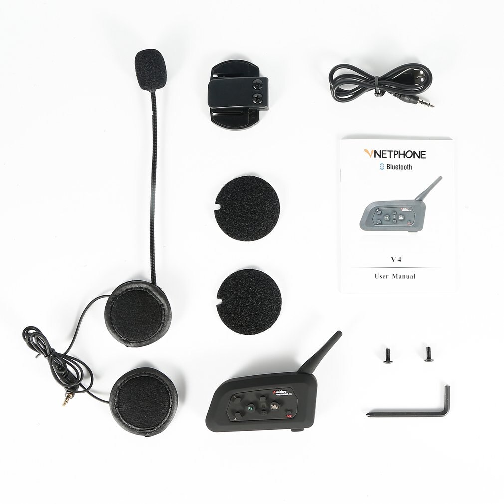 Talkie-walkie BT pour casque de moto, intercom pour 4 motocyclistes, pour le ski, , V4-1200M