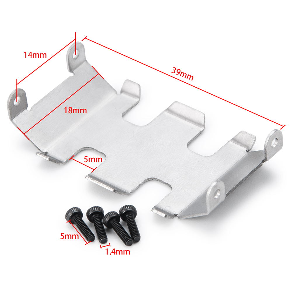 Yeahrun 1/24 Rc Crawler Auto Vrachtwagen Upgrade Vervanging Deel Metalen Bescherming Chassis Skid Plate Voor SCX24 90081 AXI00001 AXI00002