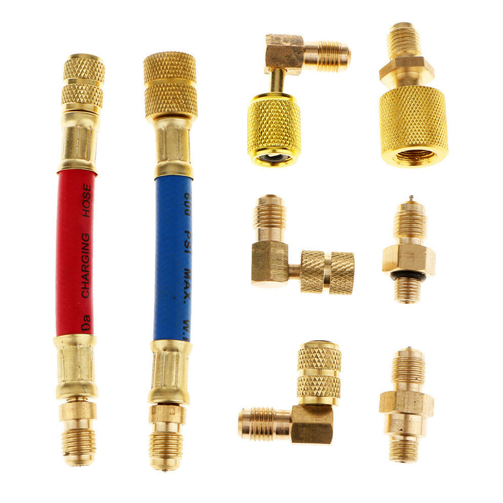 Juego de adaptadores de reparación de uso duradero para coche R134A acoplador portátil aire acondicionado herramientas de refrigeración de automóviles ligero