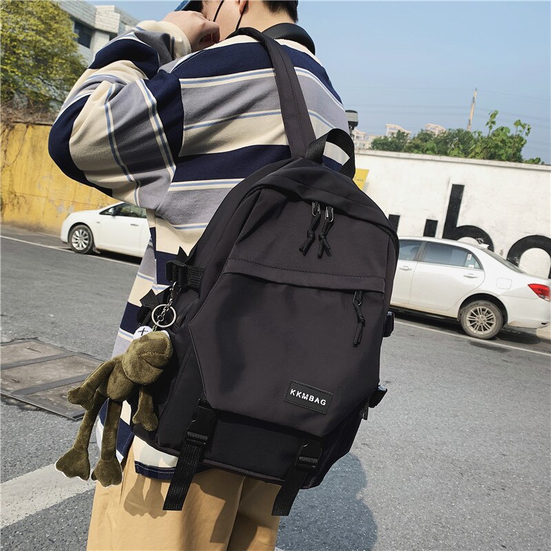 Deslumbrante roxo mulheres na moda mochila legal feminino sacos de escola faculdade livro senhora portátil mochila moda meninas estudante saco de viagem: Black / With-Accessories