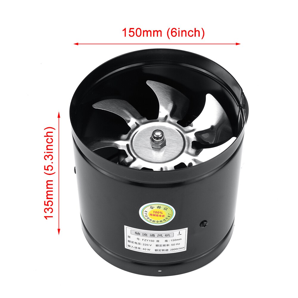 220V/110V Inline Duct Fan Booster Air Cooling Vent Metalen Uitlaat Blower Fan Keuken Kantoor Fan Wc muur Ventilator Zonder Plug