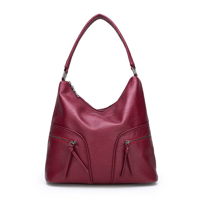 Luxe Handtassen Vrouwen Tassen Lederen Tas Voor Vrouwen Crossbody Tassen Voor Vrouwen Hoge Capaciteit Schoudertas: wine red