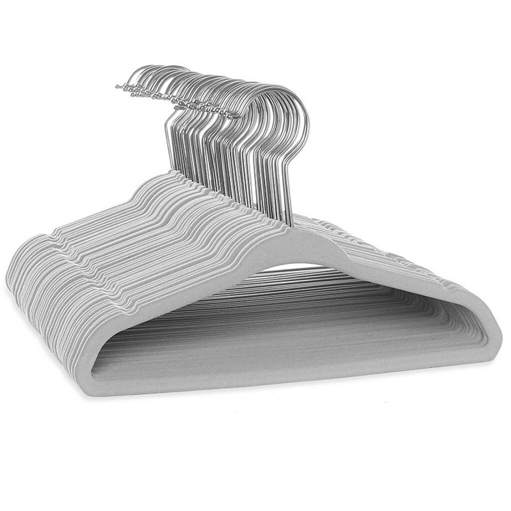 10/20/30 pcs/lot Dry Clothes Hanger Non-Slip Space Saving Clothes Hangers With Hook Closet Organizer Drying Racks Gray Pink#g30: Gray / 20 PC